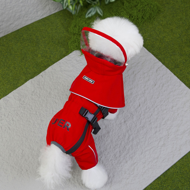 Portable Pet Raincoat with Hood, Tractionable Cat and Dog Clothes, Outdoor Reflective Waterproof and Rainproof Removable Raincoat Portable Pet Raincoat with Hood, Tractionable Cat and Dog Clothes, Outdoor Reflective Waterproof and Rainproof Removable Raincoat