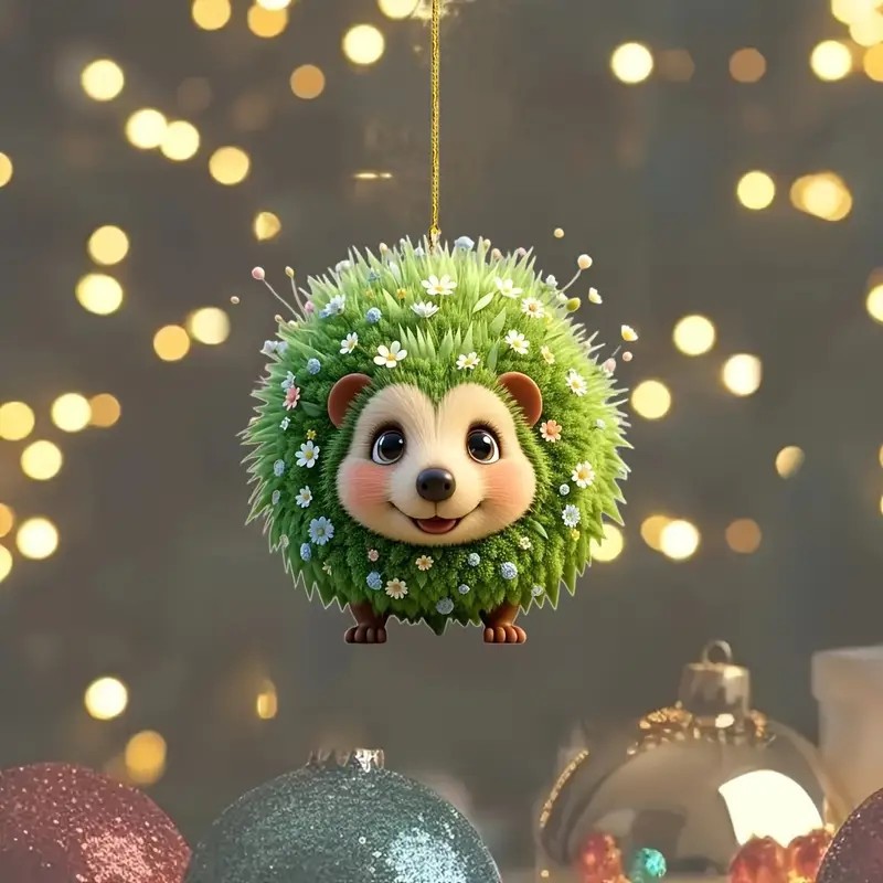 Nuevos productos transfronterizos de Navidad colgante de erizo acrílico decoración del árbol de Navidad decoración del hogar de Navidad
