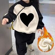 韩国童装女童套装2025秋季新款洋气卡通儿童插肩袖卫衣裤子女宝宝