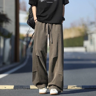 莱赛尔天丝美式复古男士2026春夏季新款垂感宽松直筒休闲潮牌阔腿