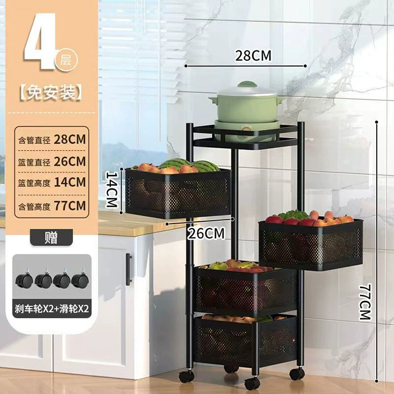 Фабрика прямых продаж кухонные стеллажи для standing racks, можно вращать, хранение овощей и фруктов, многоярусный, колесо
