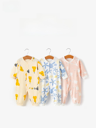 Baby Bodysuit Category A Pure Cotton Girls Spring Outfit Cute Boys Boneless Hoddie Ins Style Sleepwear Spring and Autumn