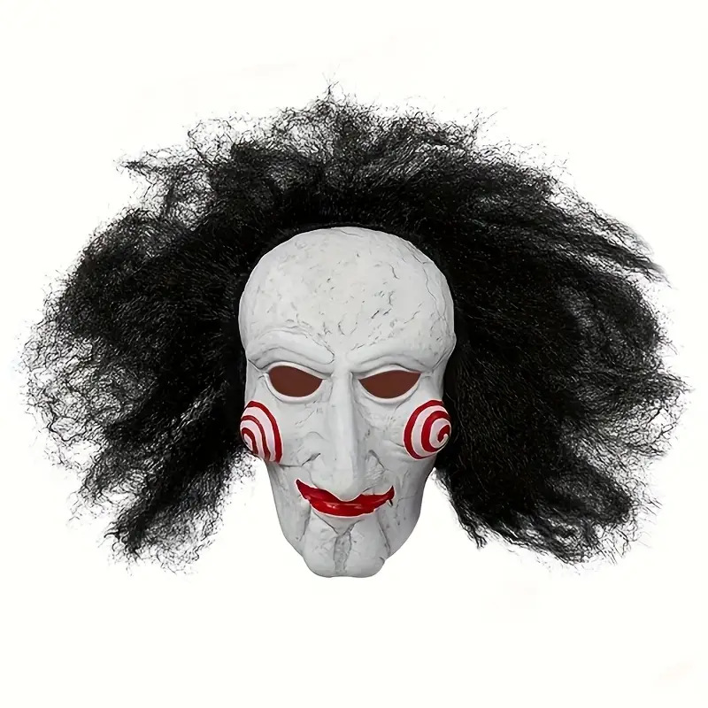 Billy Máscara Casco Horror con peluca Juegos de rol de Halloween Disfraces Accesorios Anime Chainsaw Máscara de hombre
