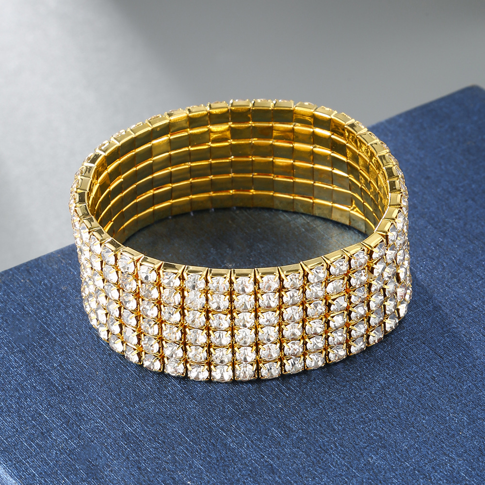 11g Weight Rhinestones Inlay Material Simple Style Solid Color Copper Inlay Rhinestones Chakra Bracelet