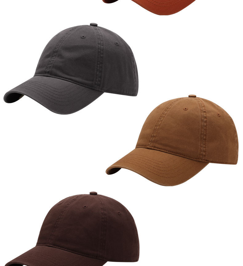 Combed Cotton Baseball Cap Solid Color Water Washed Hat Simple Trendy Duck Bill Cap Outdoor Popular Versatile Soft Top Sun Visor Hat
