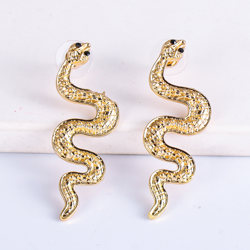 new trendy snakeshaped earrings personality exaggerated long earringspicture3