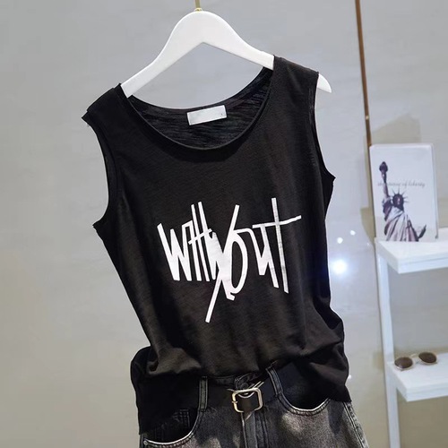 Summer Strapless Vest Women's Loose Korean Version Bamboo Cotton Versatile Cotton Sleeveless T-Shirt Underwear Top 2024 