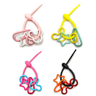 Factory wholesale DIY silicone key chain pendant silicone rope paint candy color key ring bag accessories