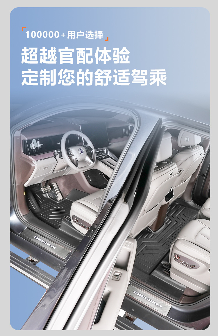 Suitable for Denza N9 full coverage 25-26 model six-seater floor mat modification kit, threshold accessories, interior TPE car floor mats