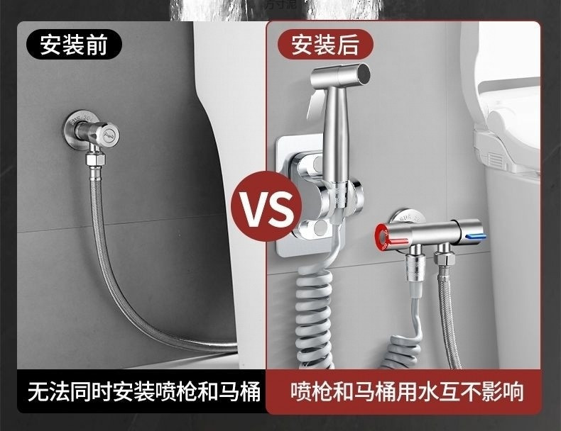 Toilet Companion high-pressure spray 304 stainless steel bathroom flushing device, toilet faucet, washroom spray factory undefined