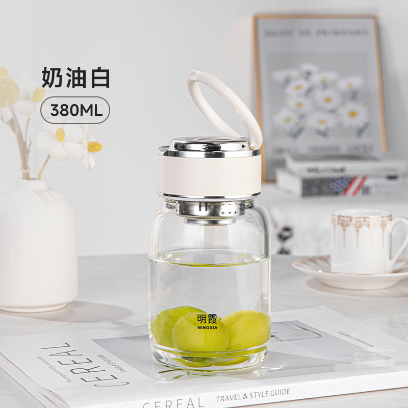 Mingxia 単層高ホウケイ酸塩 INS スタイルガラスミニティーカップホームウォーターカップハンドル付き卸売カスタマイズ|undefined