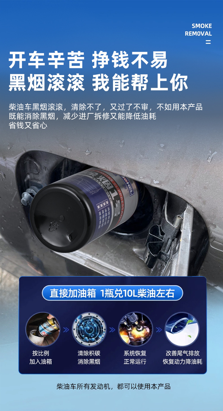 Mike Fuel Treasure 355ml Car Engine Cleaning Agent Removes Black Smoke Gasoline Additive Carbon Deposit Eliminator