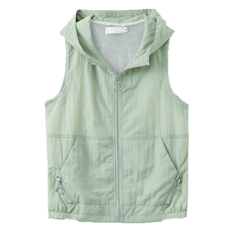 Женская жилетка для мам, летняя, укороченная, новая модель 2025 года, для женщин среднего возраста, повседневная верхняя одежда с капюшоном, тонкая безрукавка.