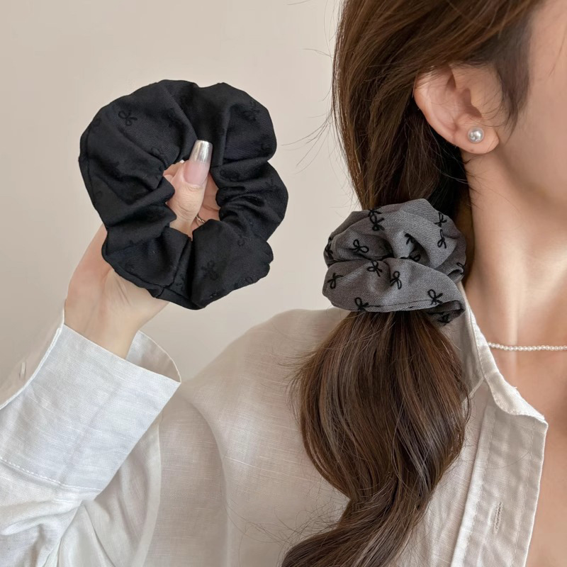 Temperamento arco ondulado punto de intestino grueso anillo de cabello de mujer bola de cabeza cuerda de cabello de alta elasticidad de banda de goma duradera tocado de cabello