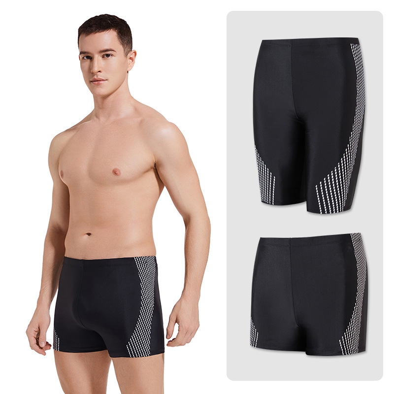 Factory wholesale new men's plus size swimming trunks simple fashion anti-embarrassment loose swimming holiday boxer shorts