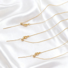 铜镀金保色针式项链针式o字链 针式盒子链手工饰品diy万能链情侣