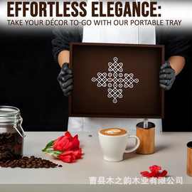 亚马逊跨境复古长方形桌面首饰摆件钥匙玄关收纳盒餐具放茶杯托盘