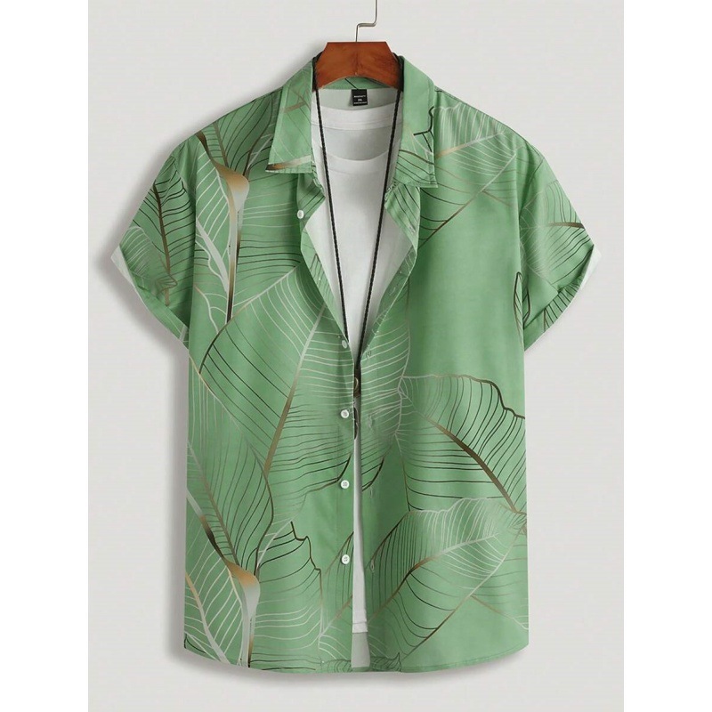 Cross-Border Export Summer European Size Men's Casual Ethnic Style Printed 3D Digital Printed Short-Sleeved Shirt Factory Direct Sale