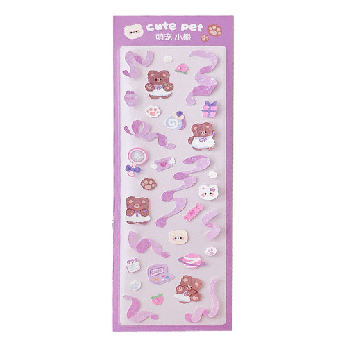 Original laser goo card stickers cartoon hand account material Korean stickers waterproof DIY small stickers hand account decoration stickers