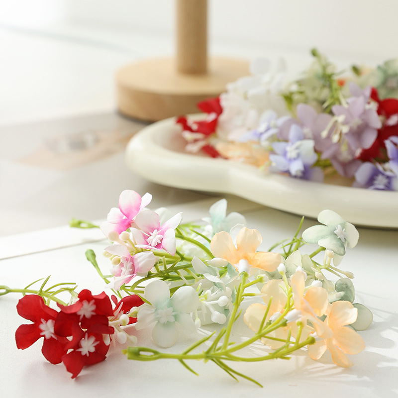여러 가지 빛깔의 시뮬레이션 수국 가짜 꽃 액세서리 diy 수제 재료 실크 꽃 머리 장식 호텔 웨딩 꽃 소품