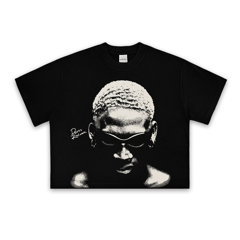 Other Dennis Rodman Boxy Clean Fit T-shirt Cropped Graphic Black
