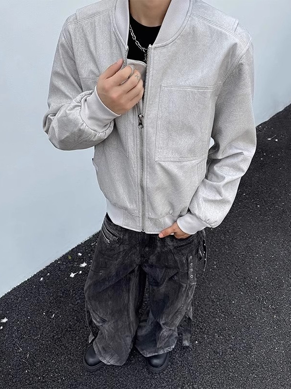 New loose fitting lapel sports jacket for men in autumn and winter, paired with a pilot jacket and short baseball jacket_voghion.com