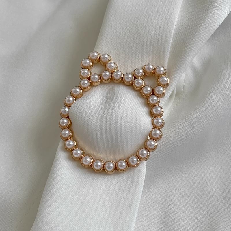 Hebilla anudada en las esquinas de la ropa mujer 2025 nuevo hebilla de toalla de seda botón de perlas de alta gama hebilla de hebilla de ropa de alta gama