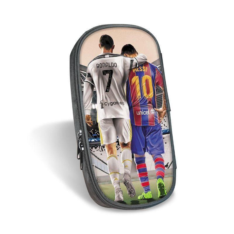 Estuche para lápices de lona Star Ronaldo para estudiantes de alto valor Estuche para papelería Messi Estuche para papelería multifuncional Estuche para lápices de gran capacidad