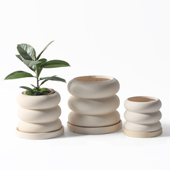 Nordic INS-style simple, breathable ceramic succulent planter with modern minimalist personality and artistic design for pothos wheel