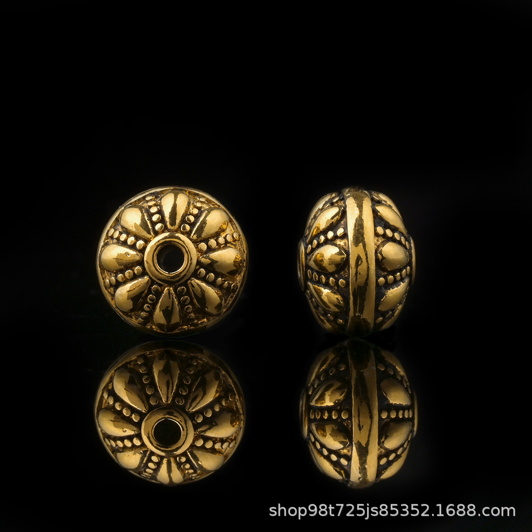 22K Gold-Plated Sand Gold Beads, Spacer Beads, Top Beads, Waist Beads, DIY 108 Phoenix-Eye Small Diamond Beads, Jewelry for Handcrafted Bracelets