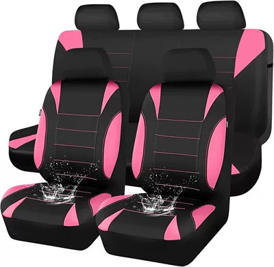 Temu Car Seat Cover – Universal seat cover - pink-2-piece-set-single-seat