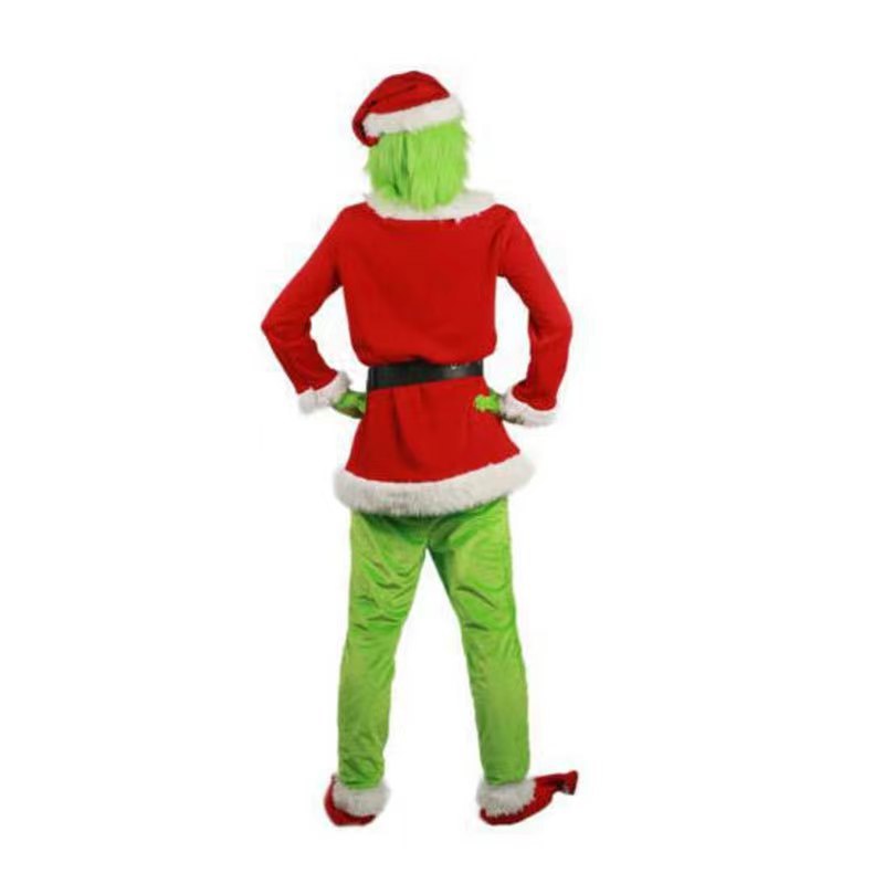 Noel noktası cosplay kıyafetleri Noel Baba Grinch Yeşil Saçlı Canavar Grinch parti performans kıyafetleri_voghion.com