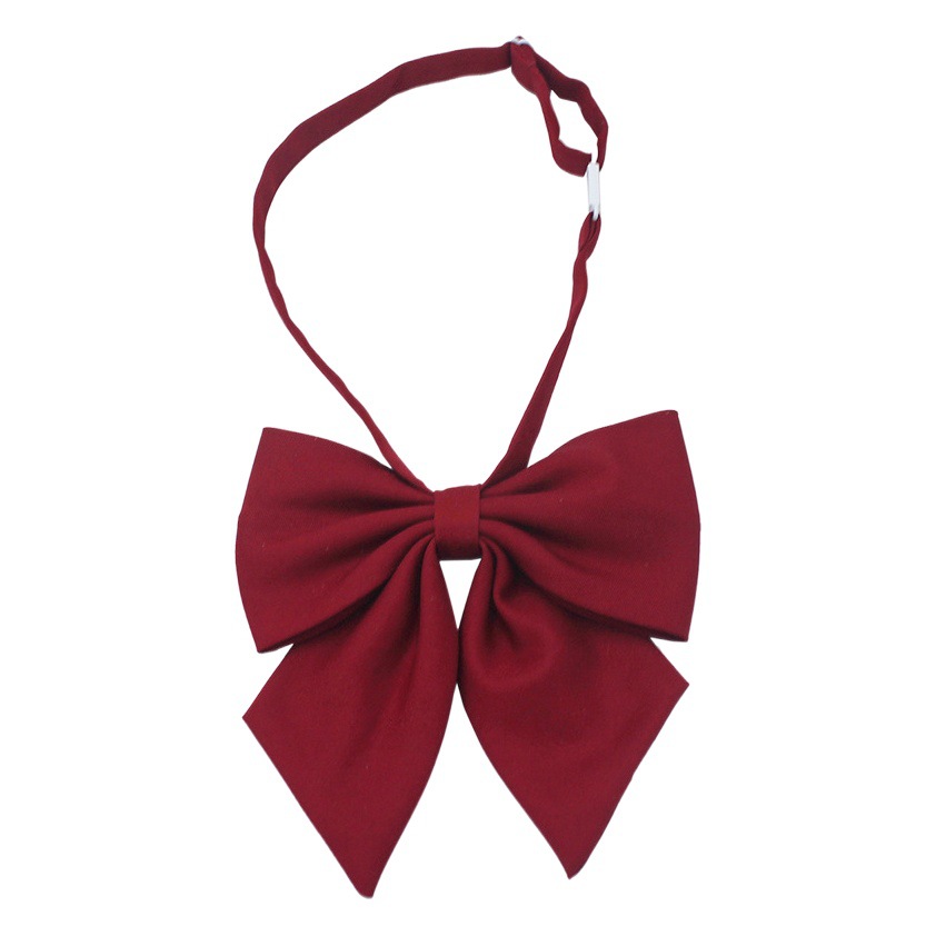 Fábrica directa mate pluma raíz pajarita hembra más tamaño pluma roja raíz coreana Colegio estilo sólido color JK pajarita collar flor
