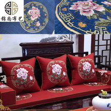 许村厂家直销绣花布 多丽丝仿麻布中式红木沙发圈椅坐垫刺绣面料