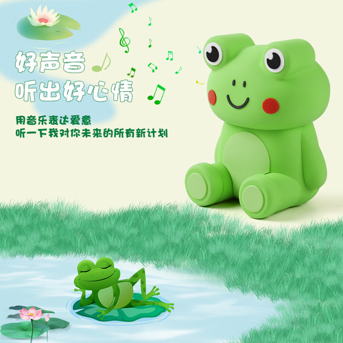 Frog Shaped Bluetooth Speaker Cute Cartoon Mini Portable Bluetooth Speaker Creative Gift Ornament Speaker