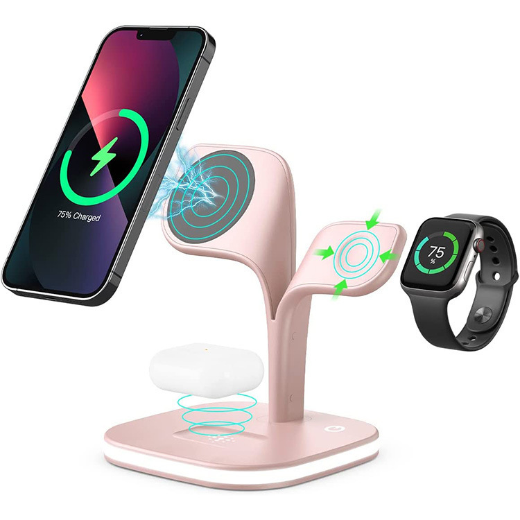 Factory private model new magnetic three-in-one wireless charger suitable for Apple mobile phone headset watch foldable Factory private model new magnetic three-in-one wireless charger suitable for Apple mobile phone headset watch foldable