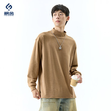 枫舍男装 /德绒半高领打底衫男款秋季内搭美式宽松长袖T恤上衣