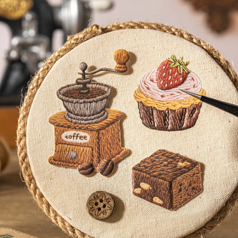 Tomato Sauce Girl Warm Heartful Items Series Embossed Sticker Pack for Journal Decoration and Collage DIY Materials 6 Styles