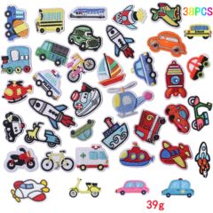 君樂電腦繡花卡通小汽車布貼童裝輔料衣服小補丁貼髮夾配飾刺繡貼