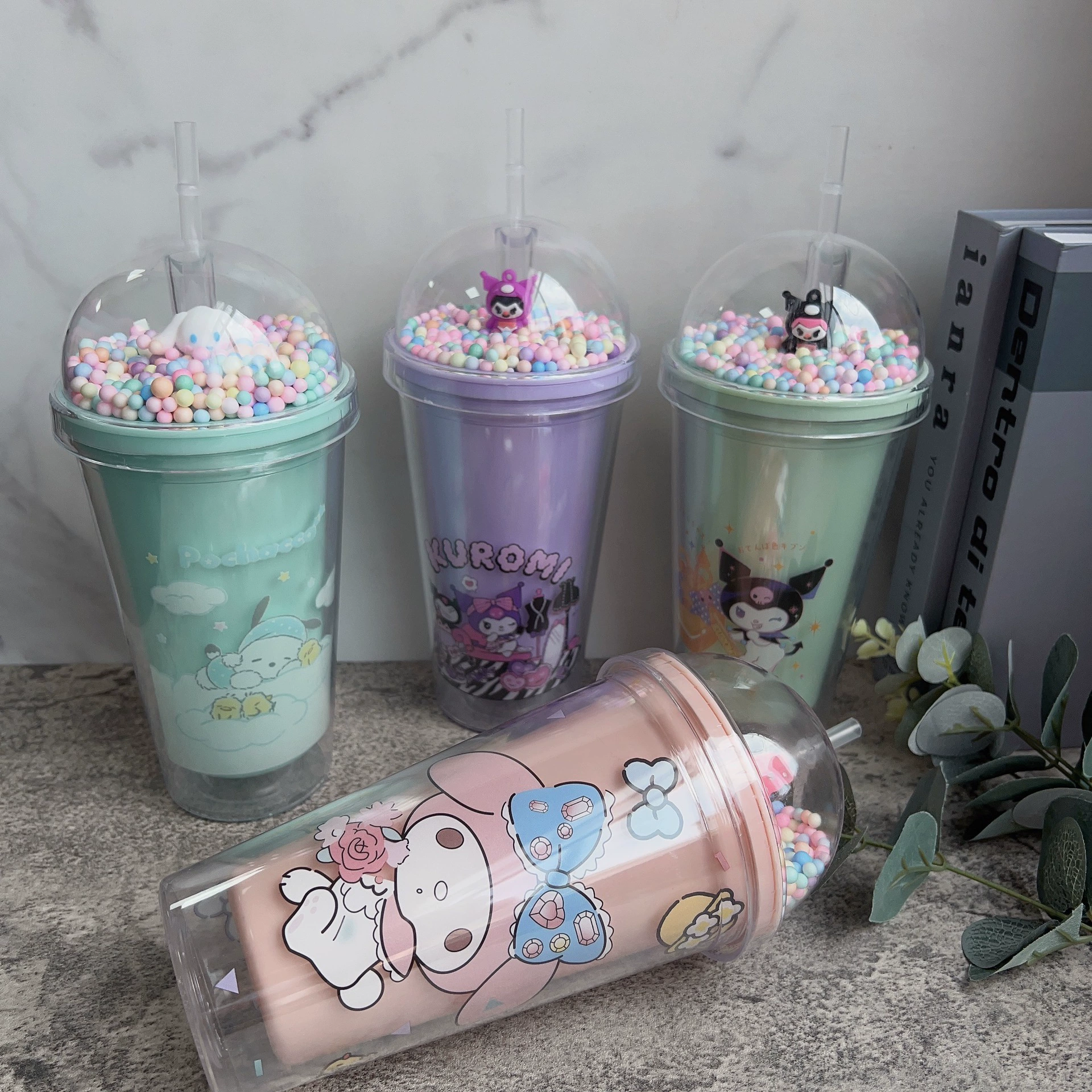 Plastic straw, double-layer high quality nail sequins with glass, (Cross-border trading), new collection