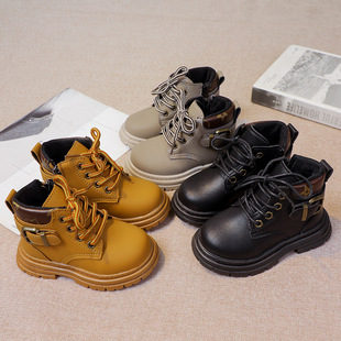 Children's Boots 2022 Autumn New Boys' Fashion Korean Breathable Martin Boots Girls Internet Celebrant Yellow Boots