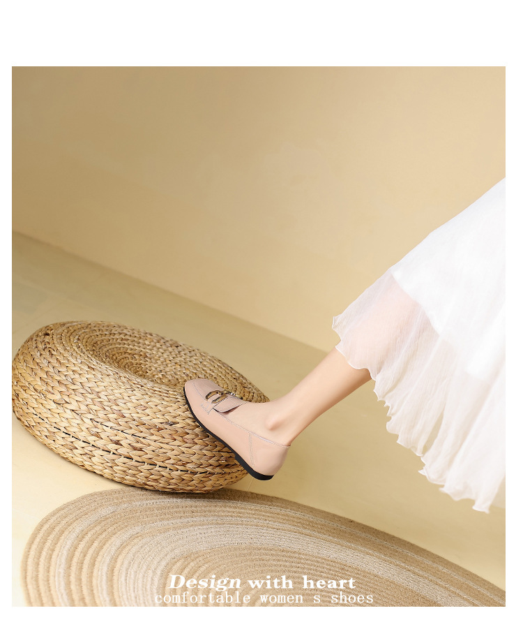 Άνοιξη και φθινόπωρο νέα φλατ παπούτσια γυναικεία κορεατική έκδοση λουστρίνι μαύρα μικρά δερμάτινα παπούτσια μόδας τετράγωνο δάχτυλο μεταλλική πόρπη παπούτσια Huidong χονδρική_voghion.com