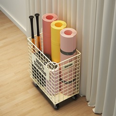 瑜伽墊收納架摺疊髒衣簍可移動泡沫軸置物整理健身器材家用筐專用