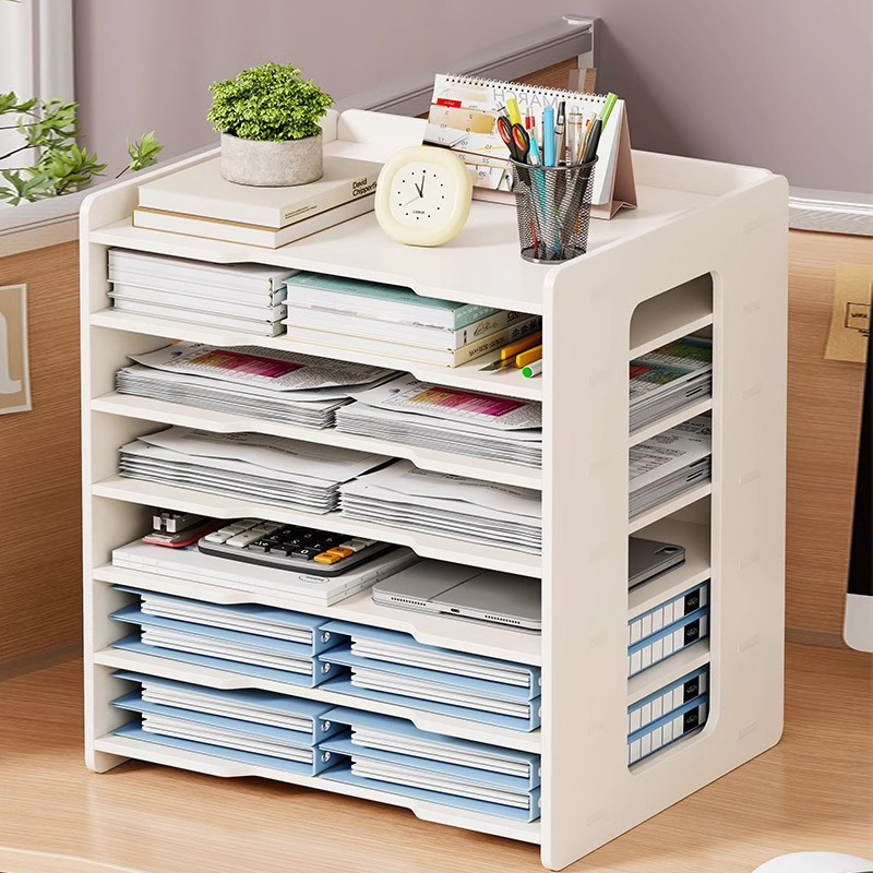 多层文件A4纸收纳架桌面办公用品整理资料置物架A3图纸可拆卸架子