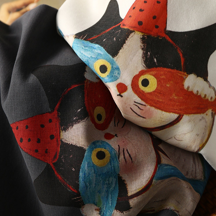 Highly Recommended Cute Youthful Graffiti Cat Print Short-Sleeve T-Shirt for Women, Loose Casual Versatile Stylish Top