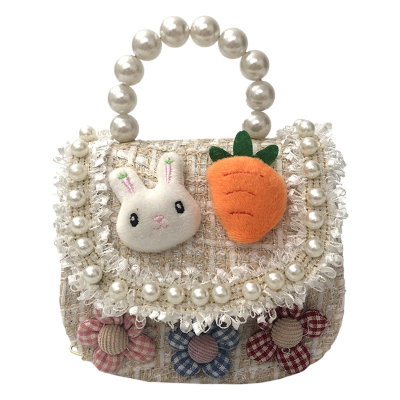 Children's Small Satchel Girl Style Bow Hand Crossbody Bag Baby Fashion Cute Princess Chain Bag