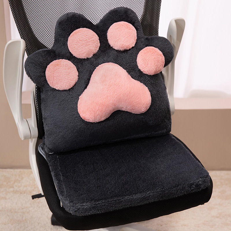 Cojín de asiento desmontable y lavable con garras de gato, cojín de asiento de doble propósito, cojín de respaldo desmontable para oficinas