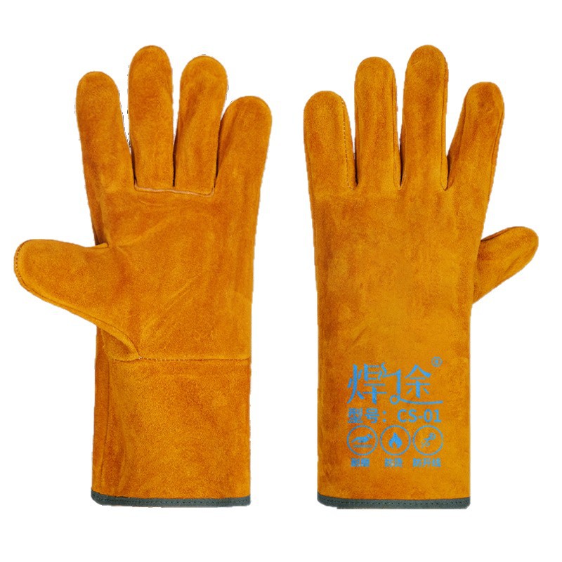 Guantes Largos de Soldadura de Piel de Vaca Resistentes a Altas Temperaturas y al Desgaste para Soldadura image 6
