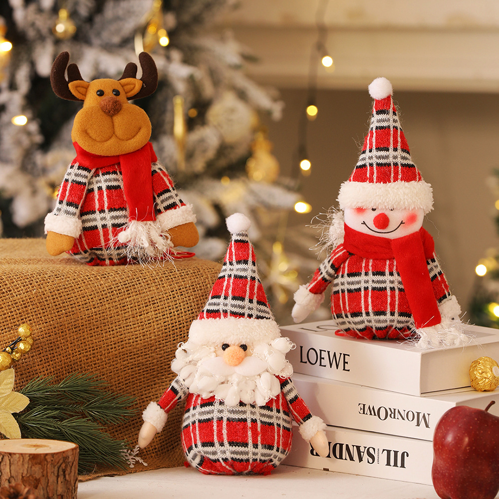 Christmas decoration pattern apple bag for adults and children gift bag, New Year's Eve snowman reindeer knitting fruit bag