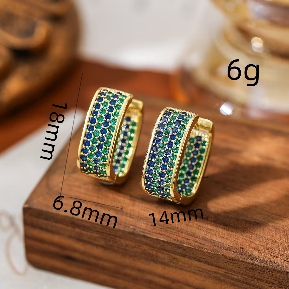 Light Luxury Micro-Inlaid Zircon Geometric Ear Cuffs U-Shape Ear Hoops for Women detail image 7